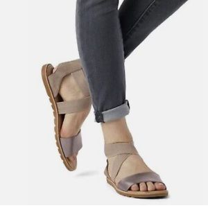 Sorel Ash Brown Ella Sandal Size 7.5